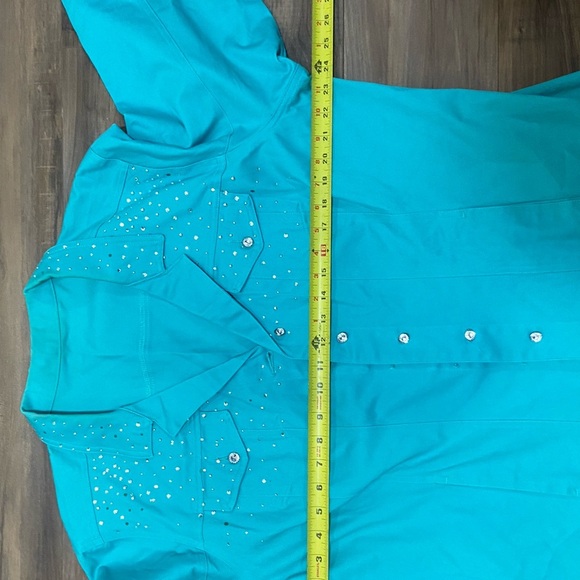 💗Fun Turquoise Button Down Shirt - Picture 4 of 4